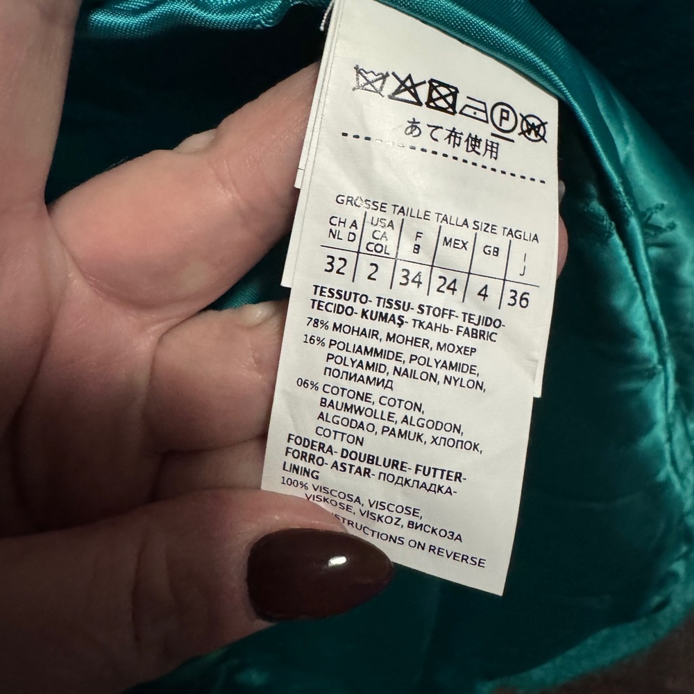 MAXMARA TURQUOISE mohair skirt and jacket SET - Picture 5 of 11